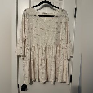 White Eyelet Peasant Blouse